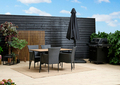 Havebord Beijing sort/teak 148 x 85 cm - Sunlife